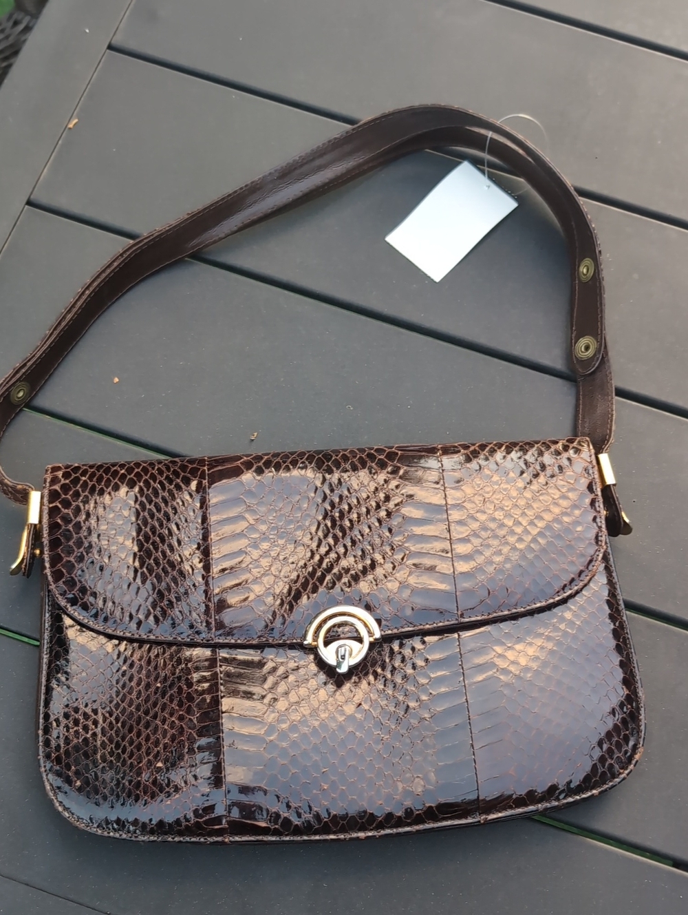Vintage Genuine Snakeskin 1950'S Box Style Handbag/Purse
